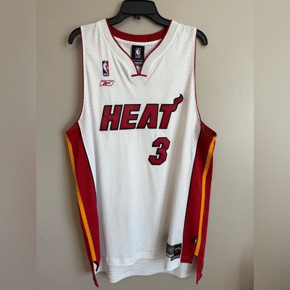 NBA Reebok White and Red Jersey “Heat” - Picture 1 of 4